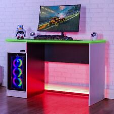 X ROCKER Carbon-Tek 124 x 50cm PC RGB Gaming Desk with Wireless Charging - WHITE