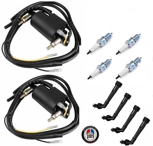 2x Ignition Coil + Spark Plug For Yamaha FZ6 (2004-2009) FZ600 (1986 1987) - Picture 1 of 10