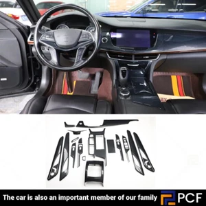 Consola interior de fibra de carbono para Cadillac CT6 2019-2020 accesorios completos moldura - Imagen 1 de 17