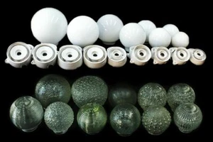 Viejo Lámpara de Bodega Ópalo Portalámparas Bauhaus Pantalla Desván Art Deco - Picture 1 of 90