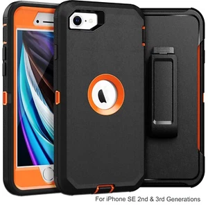 For Apple iPhone SE 2022 3rd Gen Shockproof Defender Case w/ Screen & Belt Clip - Picture 1 of 25