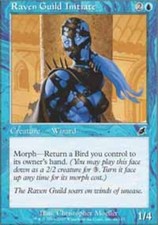 1x Raven Guild Initiate - Foil NM, English MTG Scourge