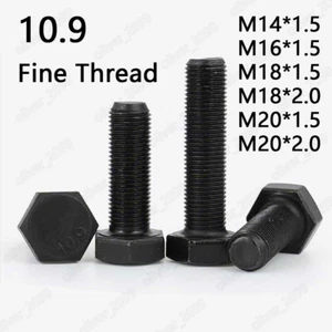 Tornillos hexagonales de acero hexagonal negros de hilo fino 10,9 M14 M16 M18 M20 - Imagen 1 de 6