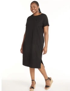 Terra & Sky Womens Plus Size Black T-Shirt Dress Size 3X NWT - Picture 1 of 6
