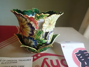 Portacandele vintage Cloisonné of Oriental Treasures tea light scatola originale nuovo - Foto 1 di 8