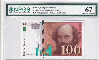 France, 100 Francs, 1997, UNC, p158 - Image 1 of 2