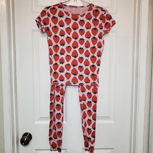 Gap Kids 100% Organic Cotton Strawberry Print PJ Set Sz 14 - Picture 1 of 10