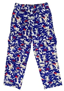 NEW Denim Cargo Pants Red White & Blue Camo Patriotic Men’s 30 - 32 Adjustable - Picture 1 of 11