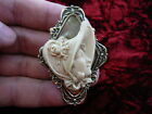 (CM37-10) WOMAN BONNET white CAMEO Pin Pendant Jewelry brooch necklace holiday