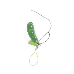 1X New Creative Extrusion Pea Bean Soybean Edamame Stress Relieve Toy Keychain - Picture 1 of 16