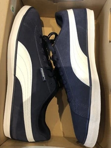 PUMA Classic Unisex Urban Plus SD Peacoat Suede Shoes US8.5 Navy & White - Picture 1 of 12