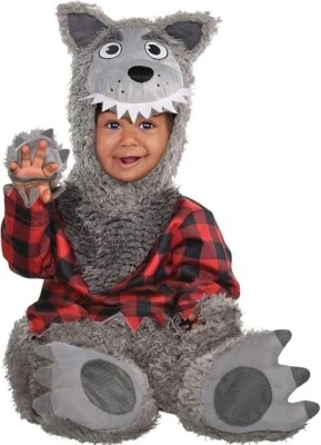 amscan Infant Big Bad Wolf Costume, 0-6 Months, 4 Pcs., Plush - Image 1 of 4