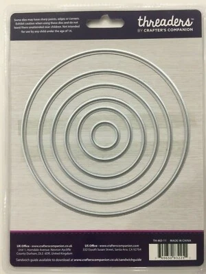 CRAFTER'S COMPANION Crafters Companion Threaders NESTING CIRCLE DIES FOR FABRIC NEW