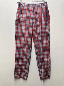 Tommy Hilfiger Boy’s Red Plaid Dress Pants Size 20 Formal Casual Wear - Picture 1 of 9