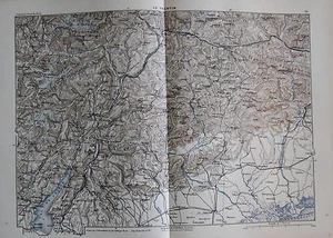 1884 Original Militärkarte MARGA: Das Trentino. Physische Karte. (Österreich-Italien). - Bild 1 von 1