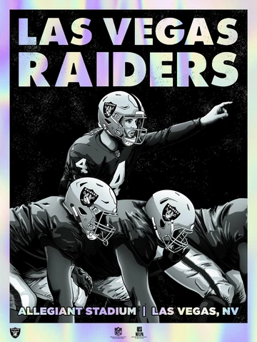 Las Vegas Raiders Limited Edition 18" x 24" Holographic Foil Serigraph Print Cover