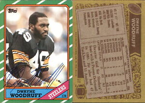 Dwayne Woodruff Signed 1986 Topps #290 Card Pittsburgh Steelers Auto AU