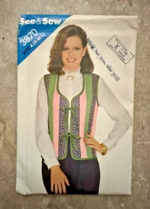 BUTTERICK See & Sew "Misses' Vest" #3870 [Größe A: Gr. S-M-L] ungeschnittenes Muster 80er - Bild 1 von 4