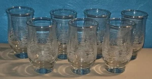 7- Vintage Arby's Libbey mattierte Winterszene Weihnachtsbecher gold ausgestellter Rand - Bild 1 von 3