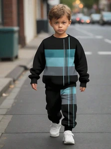 Conjunto 2 Pieza Para Niño Pequeño Camisa Manga Larga Sueter Sudadera y Pantalón - Picture 1 of 10