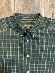 Eddie Bauer Herren Gr. TL Button-Down knitterarm Relaxed Fit Hemd grün - Bild 1 von 6