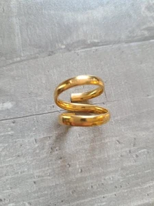 RARE BAGUE SPIRALE ST S.T. DUPONT PARIS NUMEROTEE METAL DORÉ 1871/2000 - Imagen 1 de 5