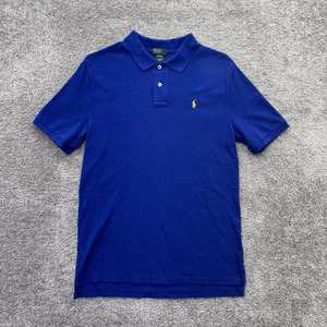 Polo By Ralph Lauren Polo Shirt Youth XL 18-20 Blue Solid Boys Kids Preppy - Picture 1 of 11