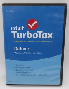 INTUIT TURBOTAX FOR 2015 DELUXE FEDERAL & STATE, E-FILE, 350+ DEDUCTIONS, WIN/MA - Picture 1 of 2