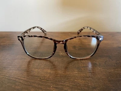 Elegantes marcos de gafas cuadrados marrón y transparente con caparazón de tortuga solo 52-20-141 mm Foto 1 de 4