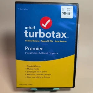 USED 2018 TurboTax Premier Investments & Rental Property, Fed & State Income Tax - Picture 1 of 6