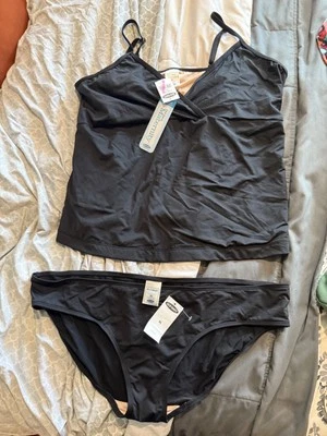 Old Navy Black Maternity Tankini 2 pc Swim Suit New With Tags Size XL - Image 1 of 4