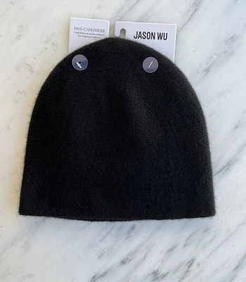 Jason Wu Mujer Negro 100% Cachemira Gorro Doble Capa Nuevo Foto 1 de 4