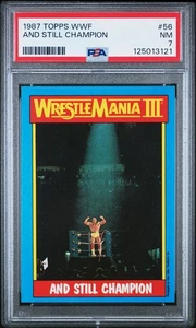 1987 TOPPS WWF HULK HOGAN AND STILL CHAMPION #56 CARD WRESTLEMANIA III PSA 7 NM - Picture 1 of 4