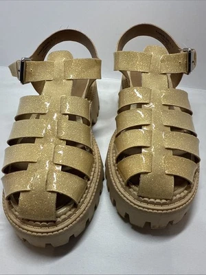 Dolce Vita gold glitter fisherman platform sandals - Image 1 of 4