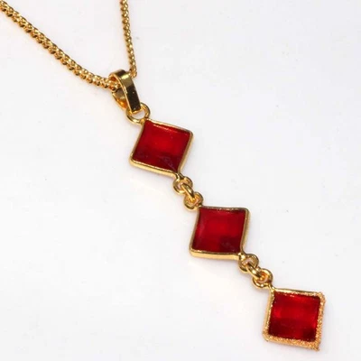 金红玛瑙刻面项链 17 英寸 20 美元以下礼物 GW — 第 1/3 张图片