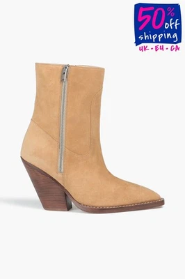 PVP €630 IRO Gamuza Cuero Botines US8.5 UK6.5 FR40 Tacón Cubano Hecho en Italia Foto 1 de 4