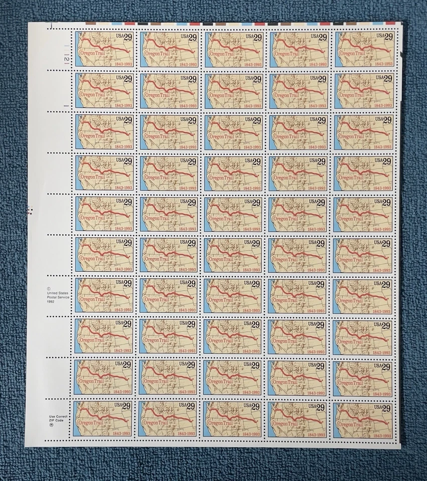 Scott #2747, 29c Oregon Trail, Mint sheet/50, UL #11121, MNH (R11-31) - Image 1 of 1