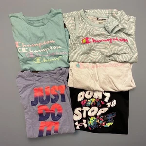 Nike Champion Under Armour Girl’s Lot Of 5 Shirts (4)Large And (1)Extra Large - Picture 1 of 11
