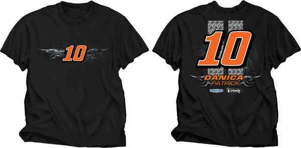 Danica Patrick 2014 Checkered Flag Sports #10 Go Daddy Fan Up Tee FREE SHIP - Image 1 of 1