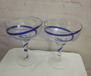 Paire de lunettes PIER 1 Imports Swirline MARGARITA bleu cobalt tourbillonnant - Photo 1/5