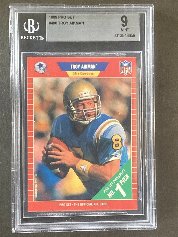 Juego profesional Troy Aikman RC Cowboys 1989 como nuevo BGS 9 Foto 1 de 1