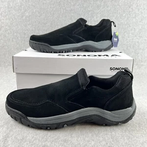 Sonoma Mens Loafers Size 10.5 Slip On Genuine Suede Ortholite Insole black New - Picture 1 of 9
