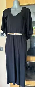 BNWT Stunning Black River Island Luxury Feel Dress Size 10 gold belt RRP £55 NEW - Picture 1 of 5