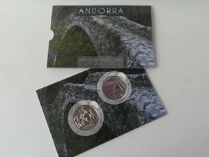 ANDORRA 2021 2 X 1,25 EURO ST BU GEDENKMÜNZEN SET - MARGINEDA BRÜCKE / NARZISSE - Bild 1 von 8