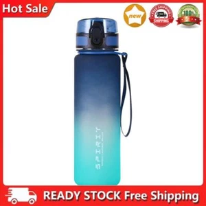 750ml Frosted Water Bottle with Handle Gradient Sports Bottle for Gym (Blue) - Picture 1 of 4