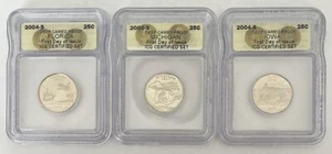 2004 S 25c ICG CERTIFIED 3 COIN SET DEEP CAMEO PROOF 1st DAY ISSUE STATE QUARTER - Picture 1 of 2
