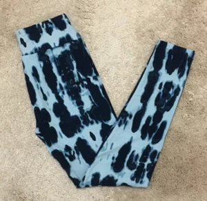 LuLaRoe Leggings ~ OS ~ CAMO SHADES OF BLUE ~ BLACK outlines Tie Dye *UNICORN* - Picture 1 of 2