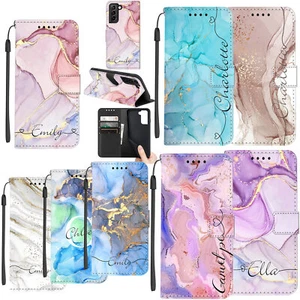 Flip Leather Case For Samsung Galaxy S23 S22 S24 Personalized Phone Wallet Cover - Picture 1 of 100