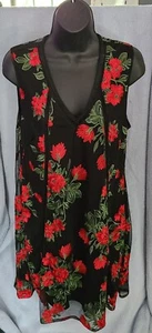 Abito Romeo & Giulietta Couture Medio Nero e Rosso Rosa Trasparente Pizzo Esterno LBD Nuovo con etichette - Foto 1 di 5