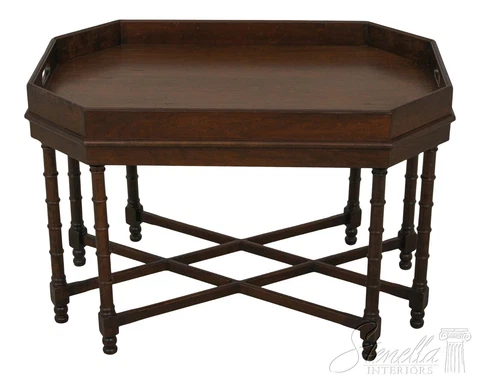 59366EC: Regency Distressed Finish Bamboo Form Coffee Table Cover